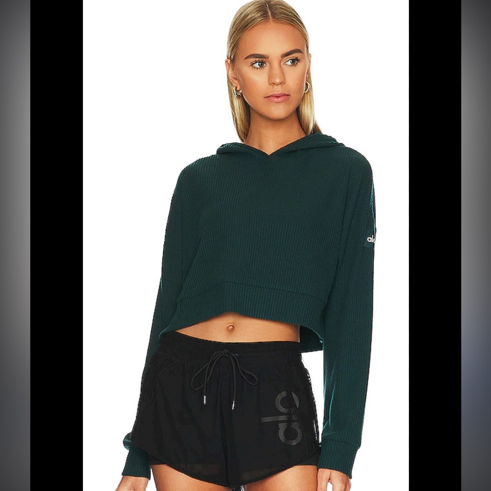 Alo Size XS Muse Hoodie in Midnight Green brand new